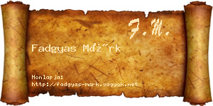 Fadgyas Márk névjegykártya